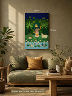 Traditional Indian Krishna Wall Art – 20 × 30 Inch