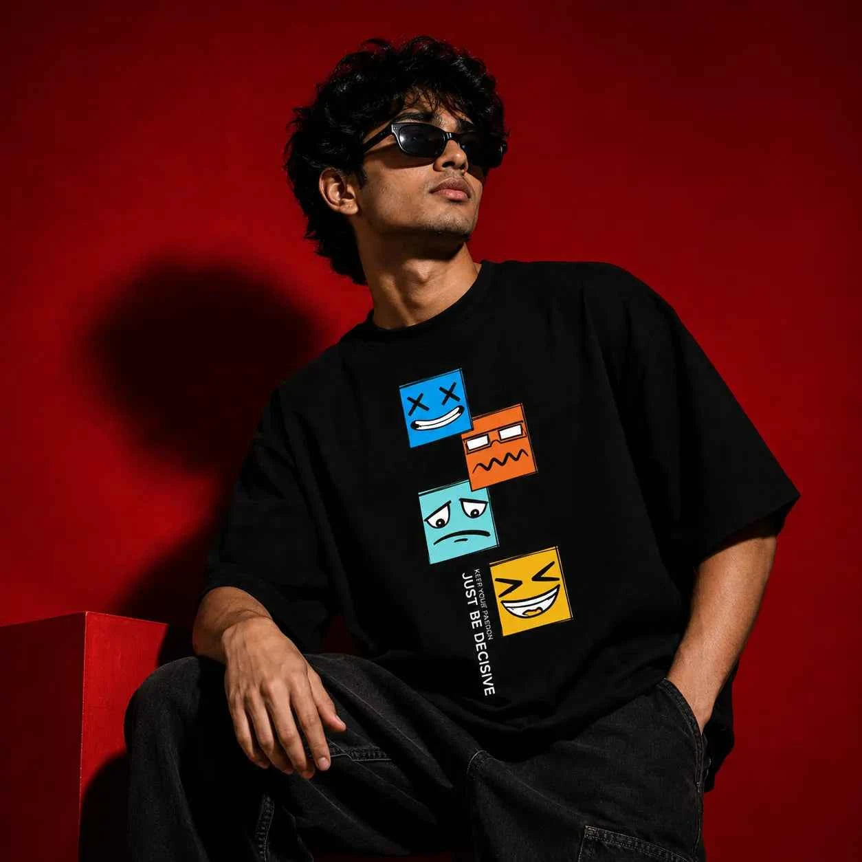 Just Be Decisive Oversized T-Shirt – 260 GSM Premium Terry Cotton