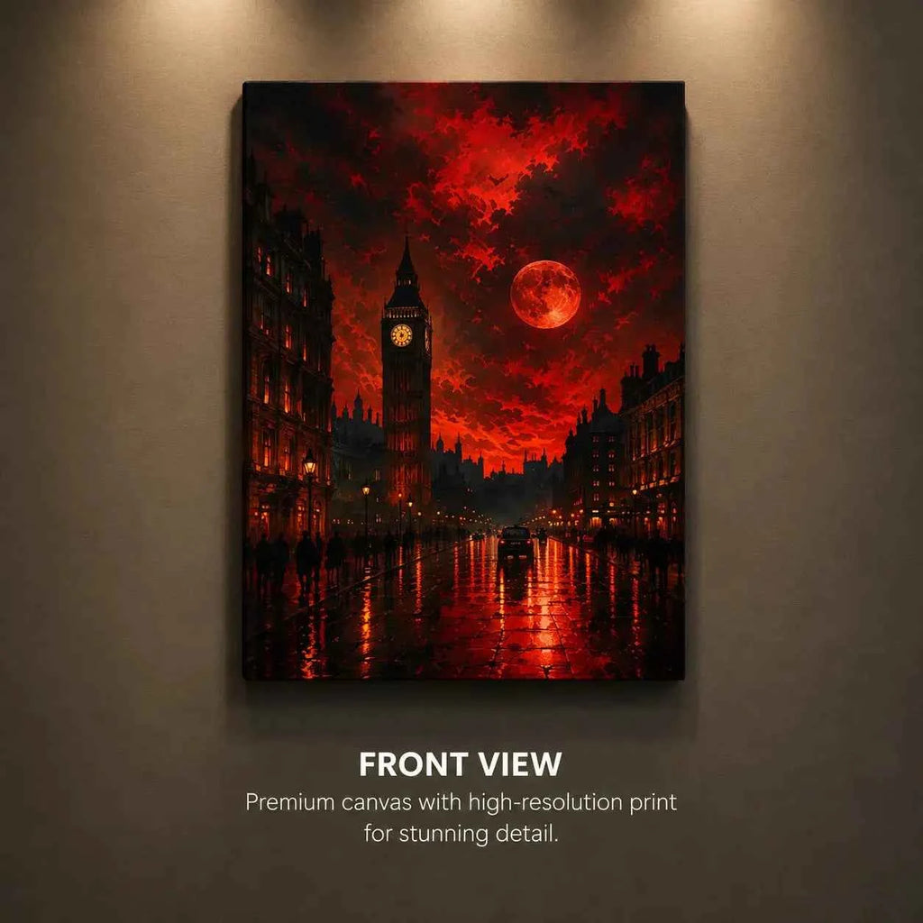 Blood Moon London Canvas Wall Art