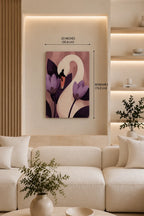 Blush Swan Canvas Wall Art – Premium 20x30 Inch Canvas Print
