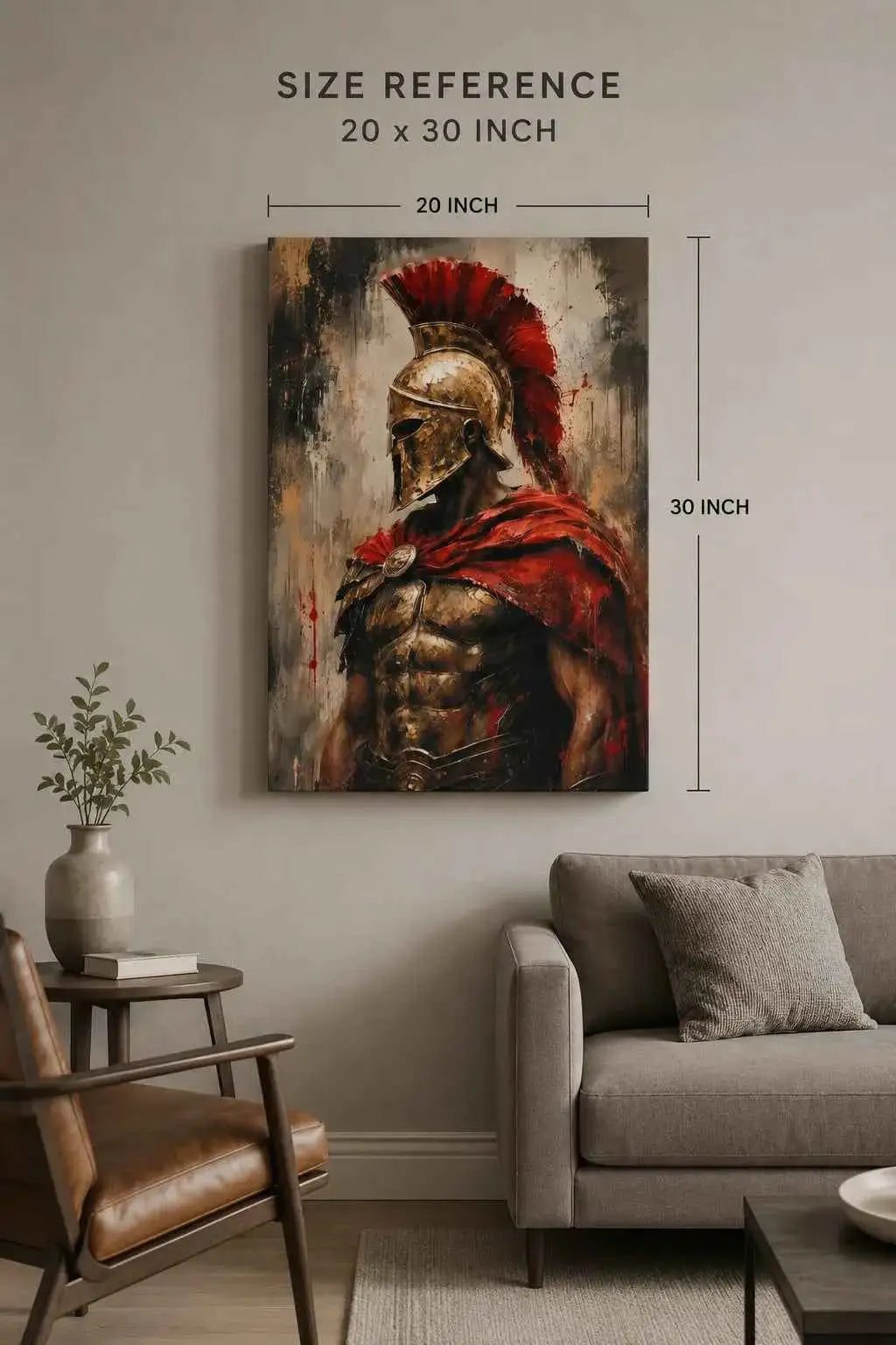 Roman Spartan Wall Art Canvas – Cinematic Warrior Artwork for Modern Interiors
