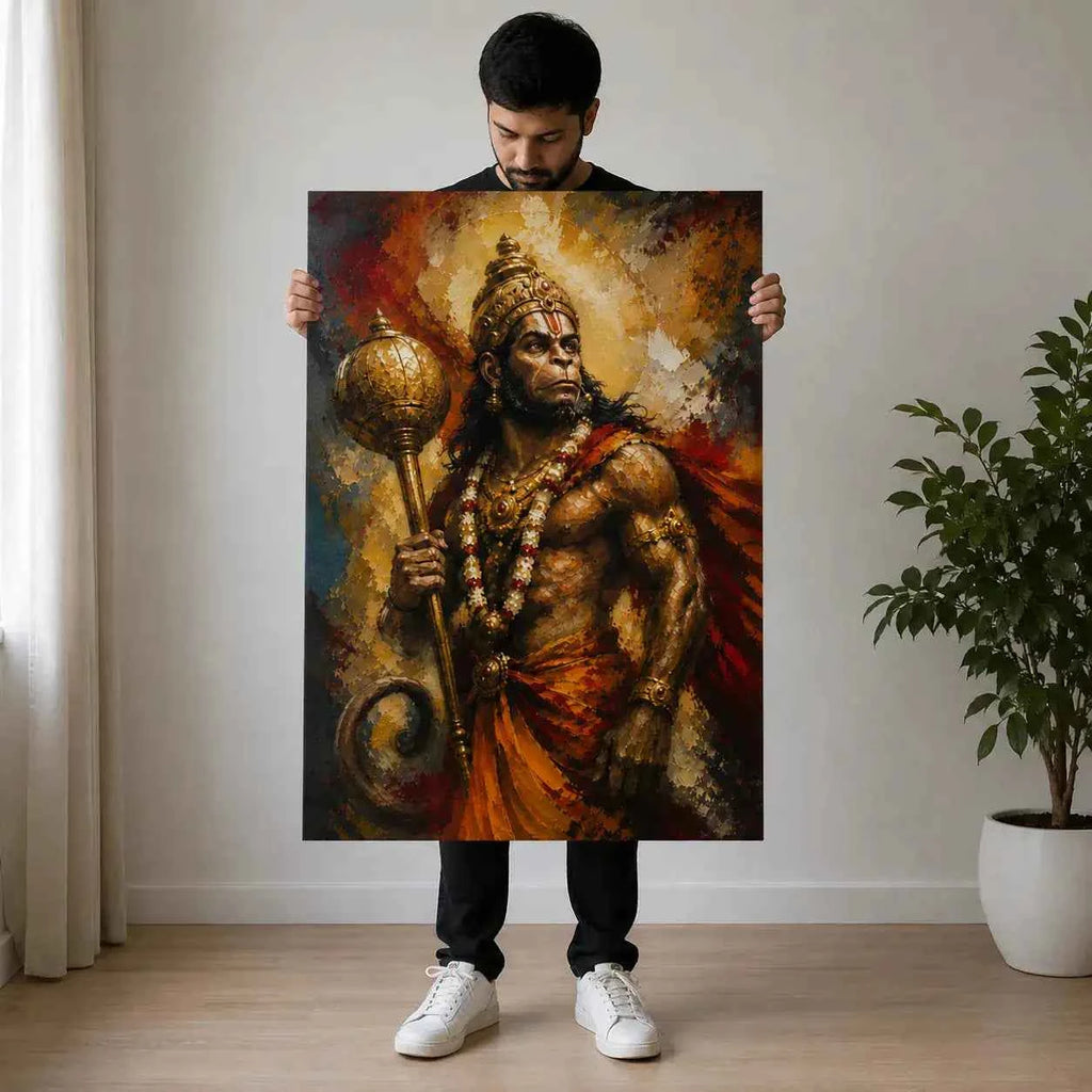 Hanuman Warrior Canvas Art – 20x30 inch