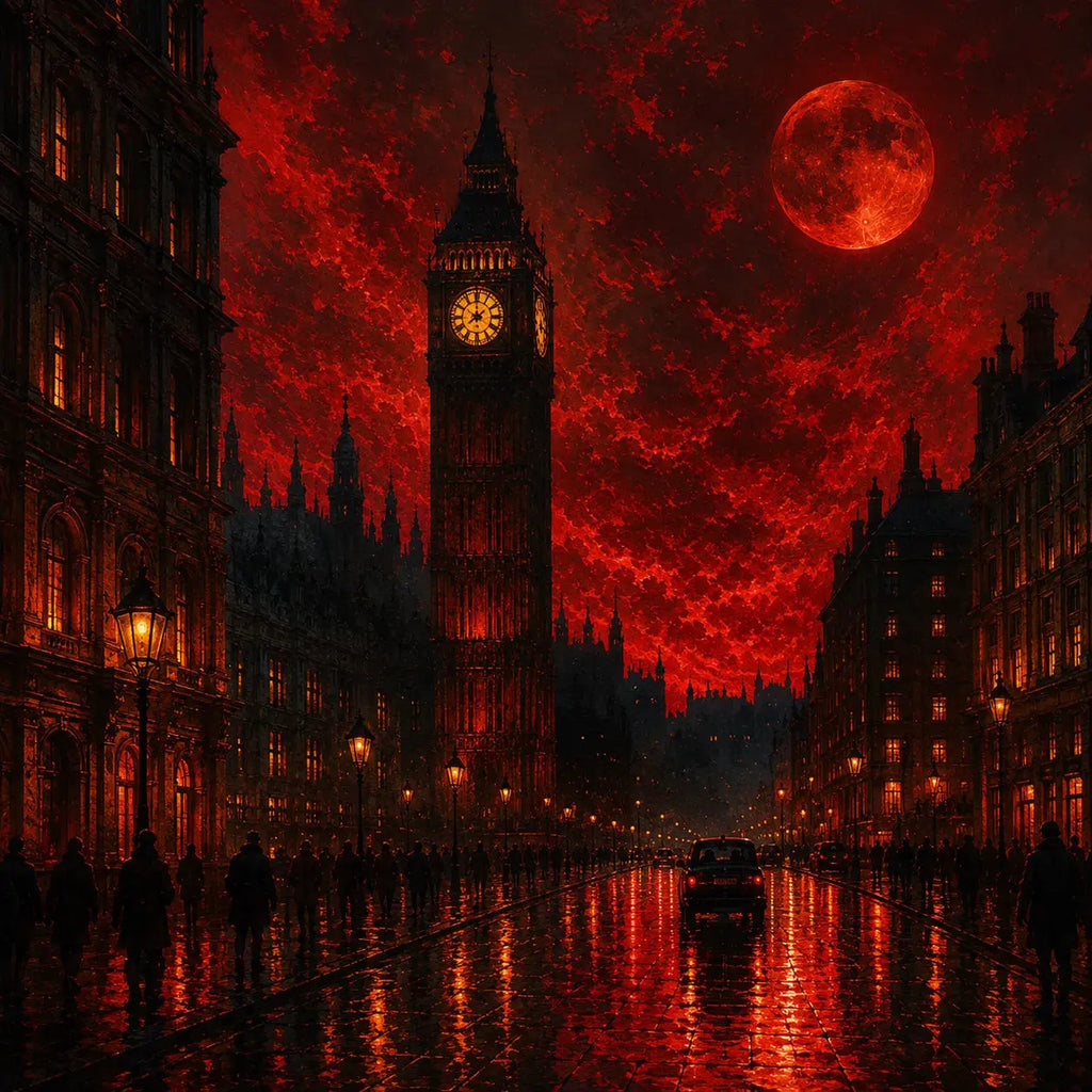 Blood Moon London Canvas Wall Art