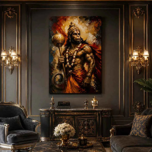 Hanuman Warrior Canvas Art – 20x30 inch