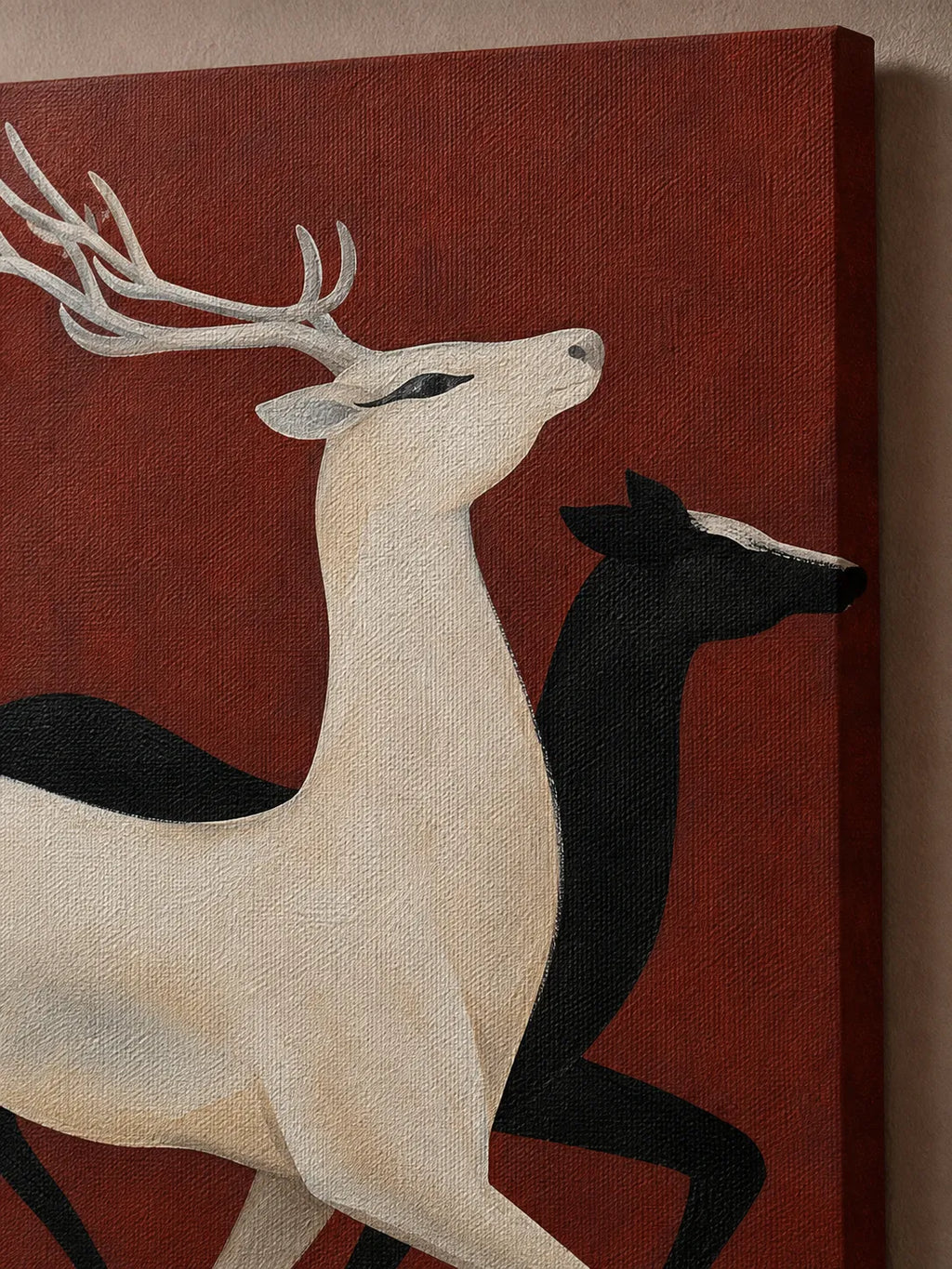 Running Deer Canvas Wall Art –  20 × 30 Inch