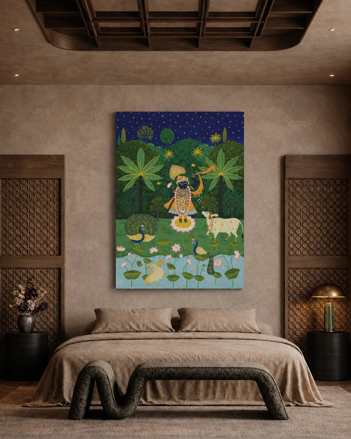 Traditional Indian Krishna Wall Art – 20 × 30 Inch