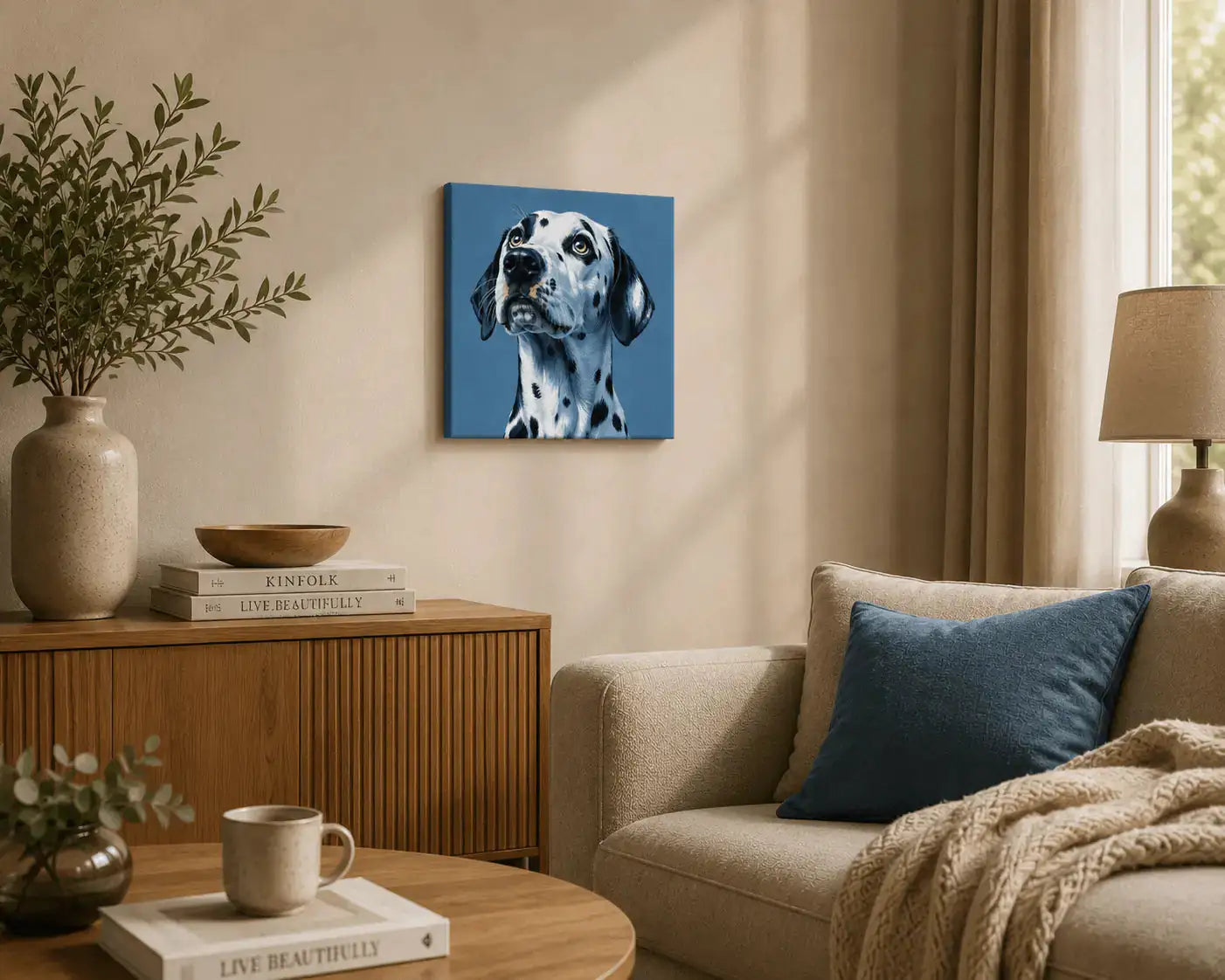 Dalmatian Dog Premium Canvas Wall Art | 8x8 Inch Cute Pet Painting Yomi Living
