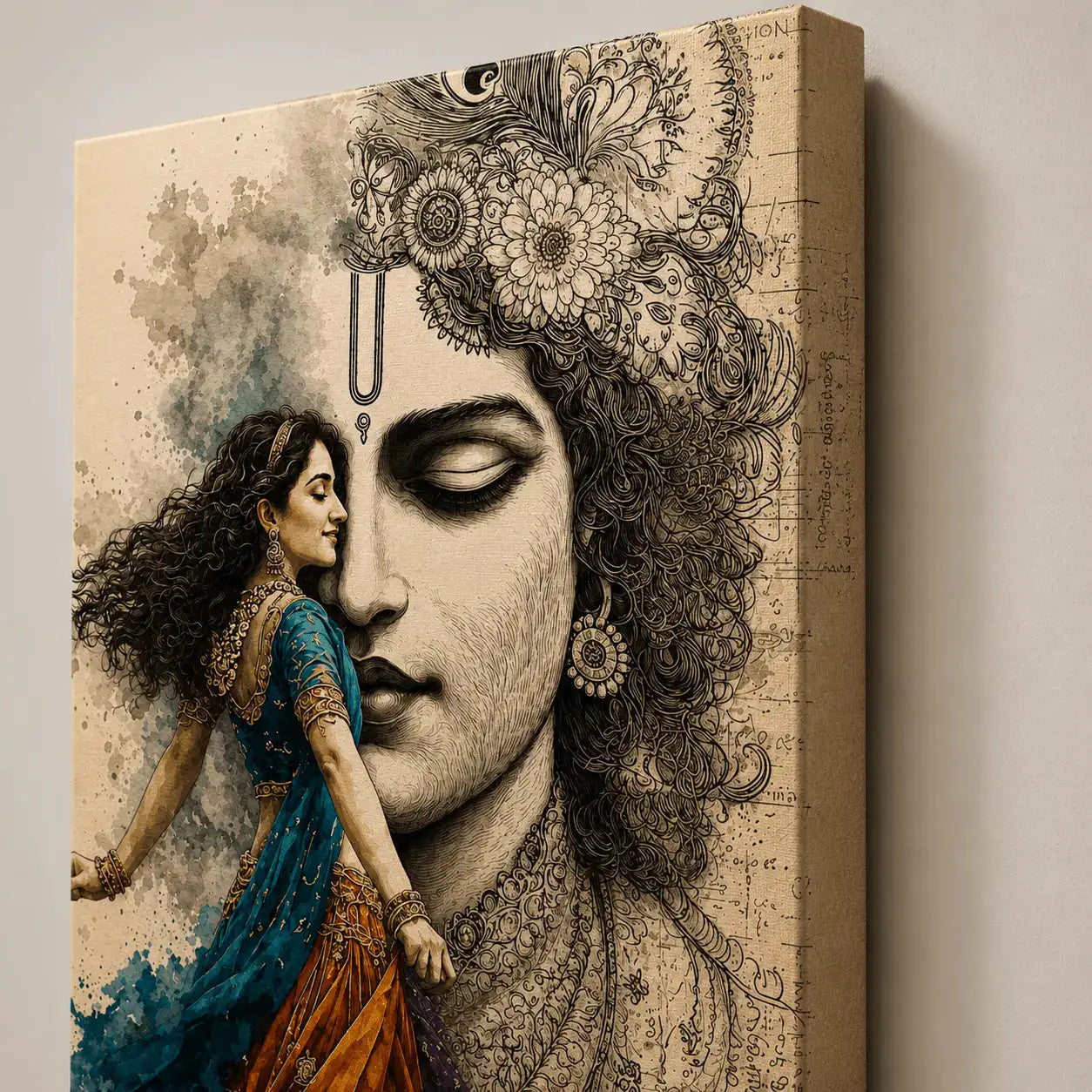 Divine Krishna™ Frame Depth Detail | Premium Wooden Canvas Frame
