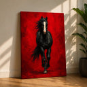 Scarlet - A horse in Red- 20 inch by 30 inch Canvas painting Yomi Living