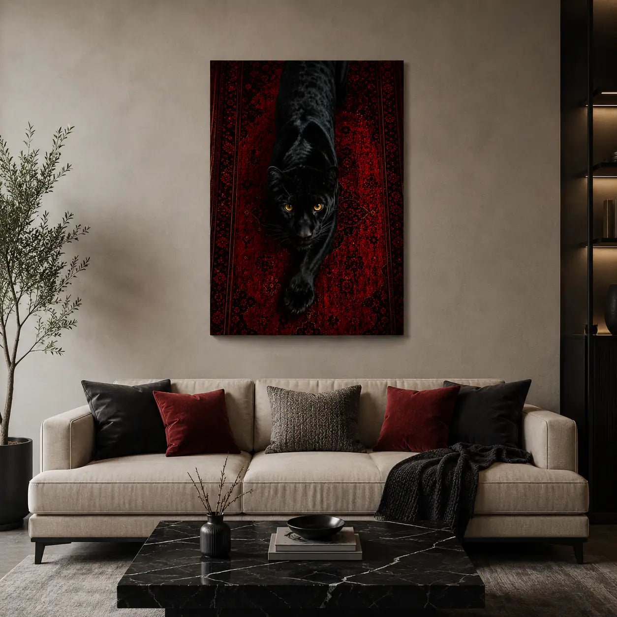 Shadow Predator™ – Premium Black Panther Canvas Wall Art | 20x30 Inch Yomi Living