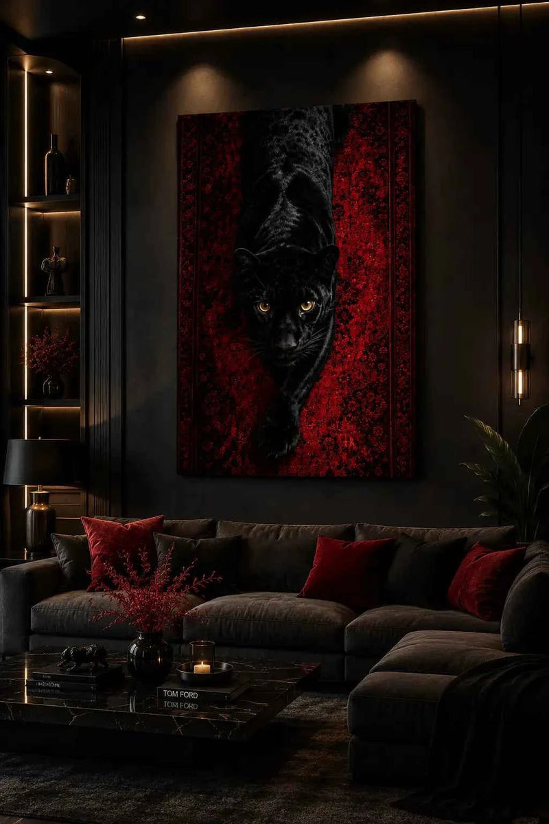 Shadow Predator™ – Premium Black Panther Canvas Wall Art | 20x30 Inch Yomi Living