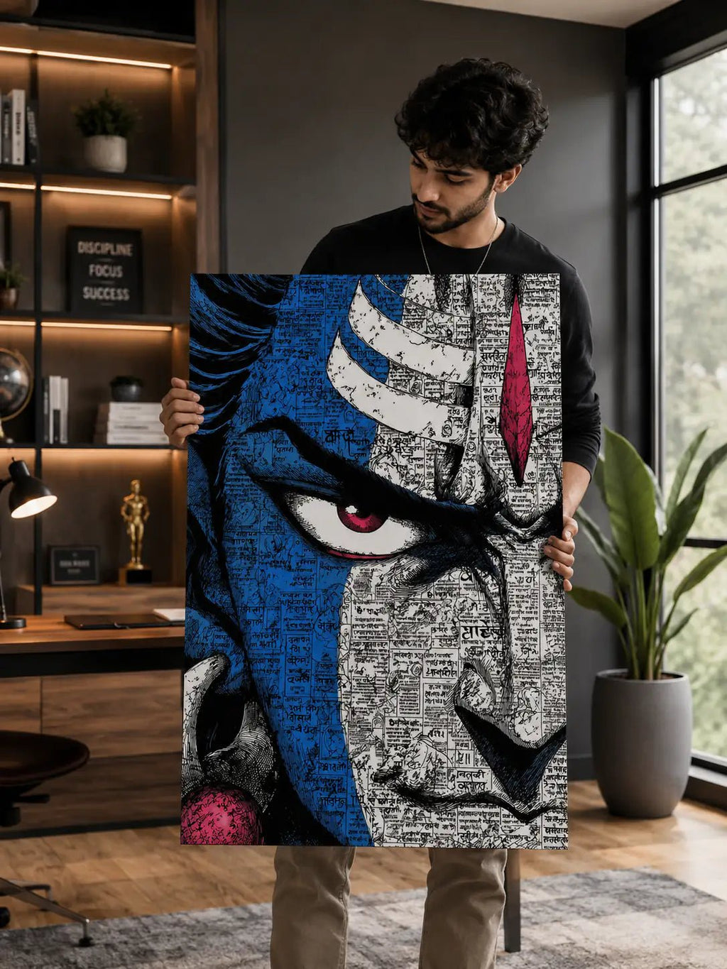 Shiva Rage Premium Canvas Wall Art | 20 inch by 30 inch Yomi Living