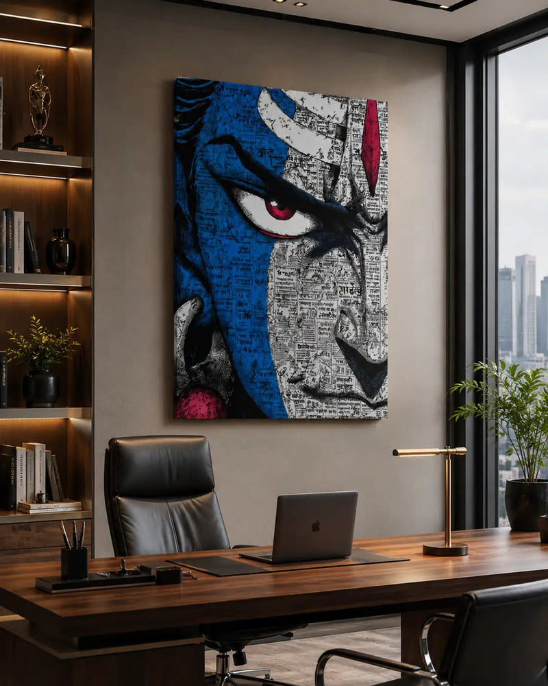 Shiva Rage Premium Canvas Wall Art | 20 inch by 30 inch Yomi Living