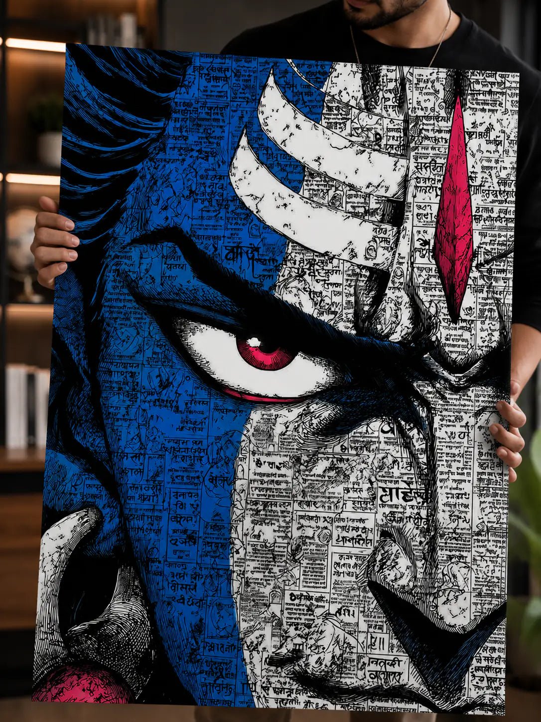 Shiva Rage Premium Canvas Wall Art | 20 inch by 30 inch Yomi Living