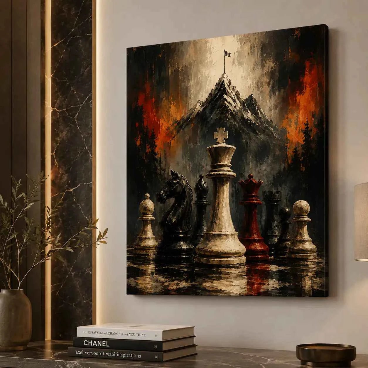 The King's Gambit™ Premium Canvas Wall Art | 20x30 Luxury Framed Print by Yomi Living