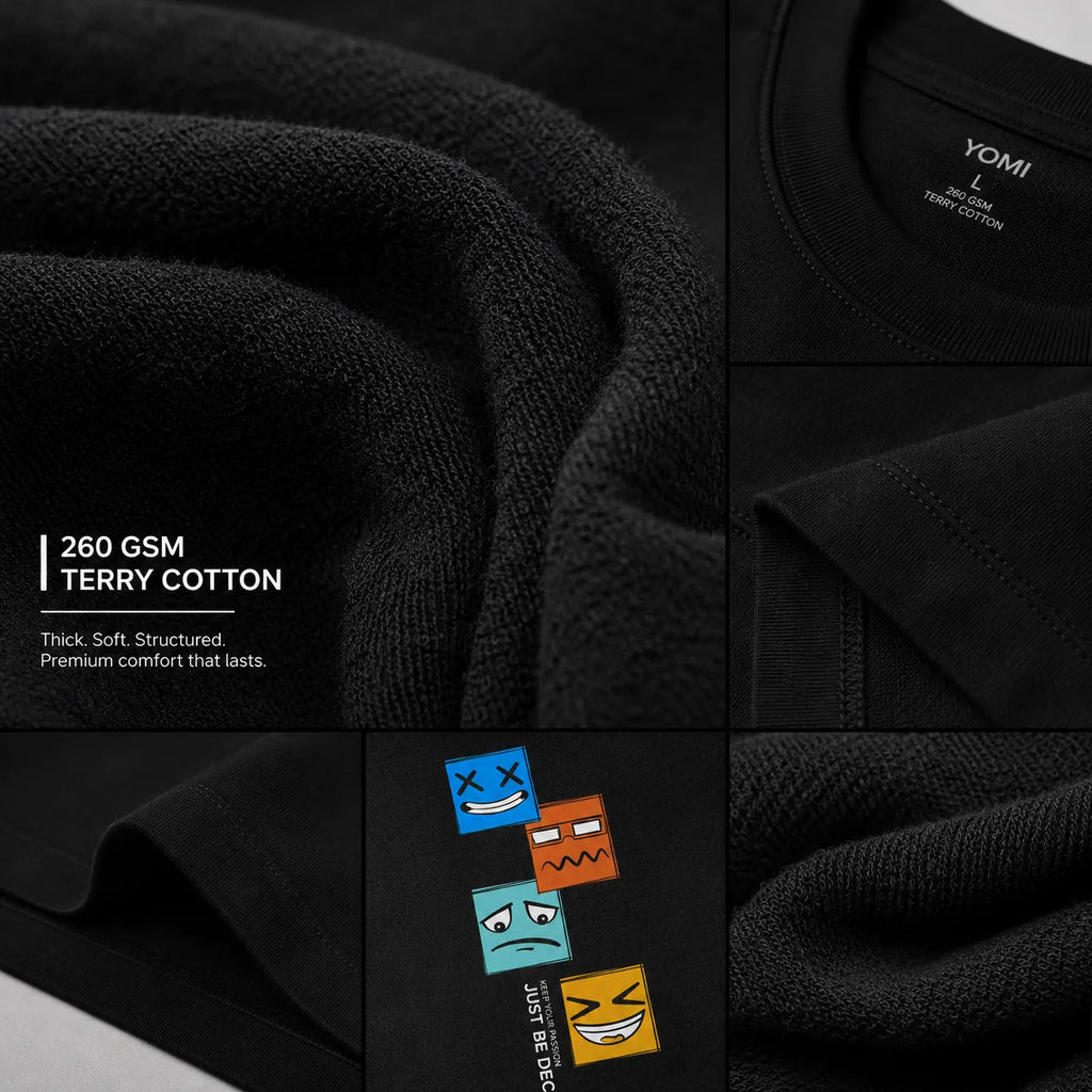 Just Be Decisive Oversized T-Shirt – 260 GSM Premium Terry Cotton