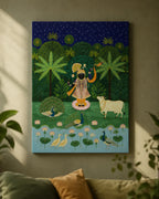 Traditional Indian Krishna Wall Art – 20 × 30 Inch