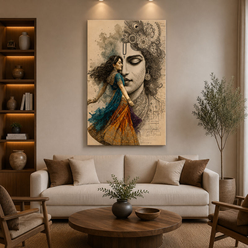 Divine Krishna Canvas Wall Art – Premium 20x30 Inch Print - Yomi Living