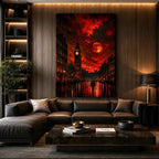 Blood Moon London Canvas Wall Art