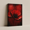 The Red Empress™ premium canvas art close-up showing deep crimson obsidian textures – Yomi Living 20x30 inch