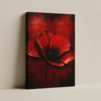 The Red Empress™ premium canvas art close-up showing deep crimson obsidian textures – Yomi Living 20x30 inch